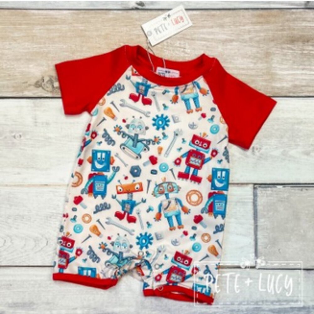 NWT Mr. Roboto romper by Pete + Lucy